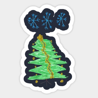 Christmas Tree with Snowflakes Sticker